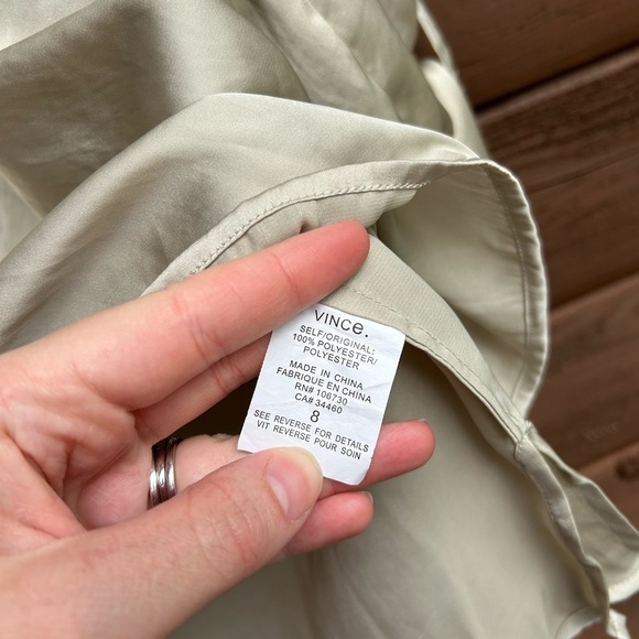 VINCE Gold Cowl Neck Blouse Size 8 - Picture 4 of 7